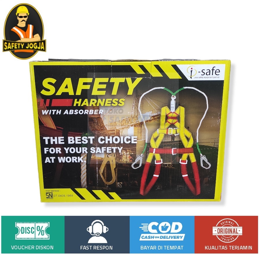 FULL BODY HARNESS/SAFETY HARNESS i-SAFE PRO ABSORBER DOUBLE HOOK BESAR SNI