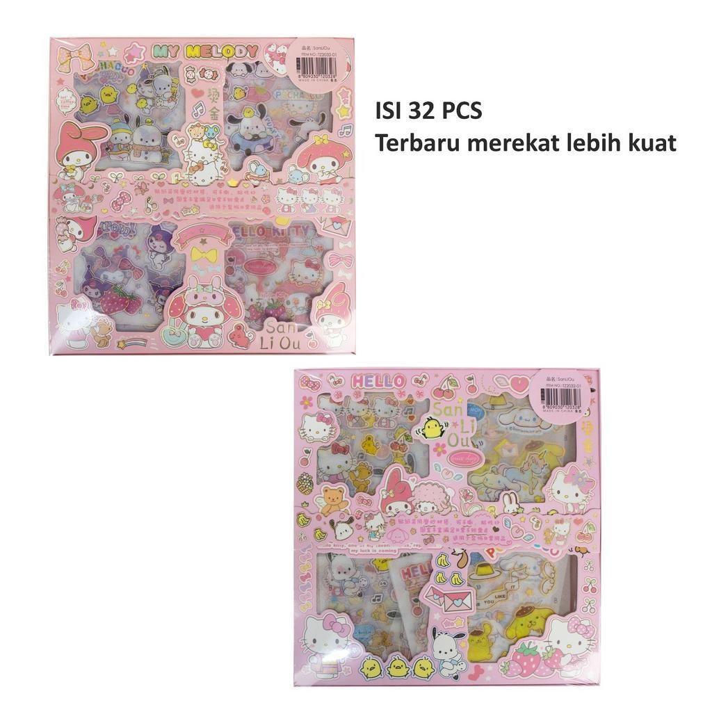 Sticker Anak Aesthetic  Waterproof Book Karakter Mini Edition Isi 32 Lembar