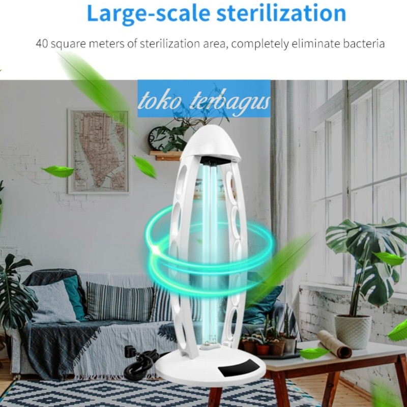 lampu UV Sterilizer Disinfection UV Light 38w remot timer anti covid dan bakteri , Free masker 50pcs