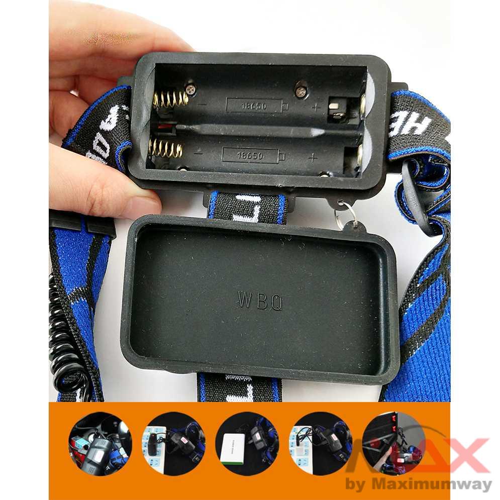 Senter paket + charger High Power Headlamp LED Cree XML Swat Police Light Zoom Outdoor Murah Bagus