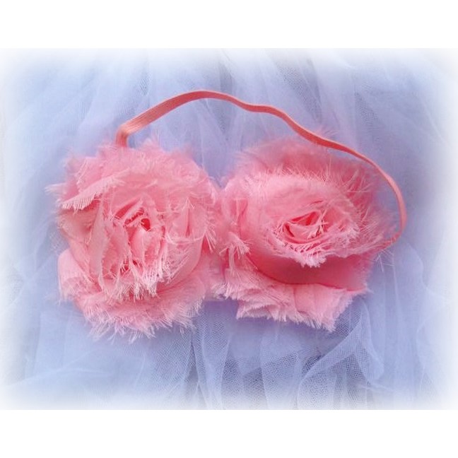 HEADBAND FLOWER PINK 2 TONE BANDANA ANAK