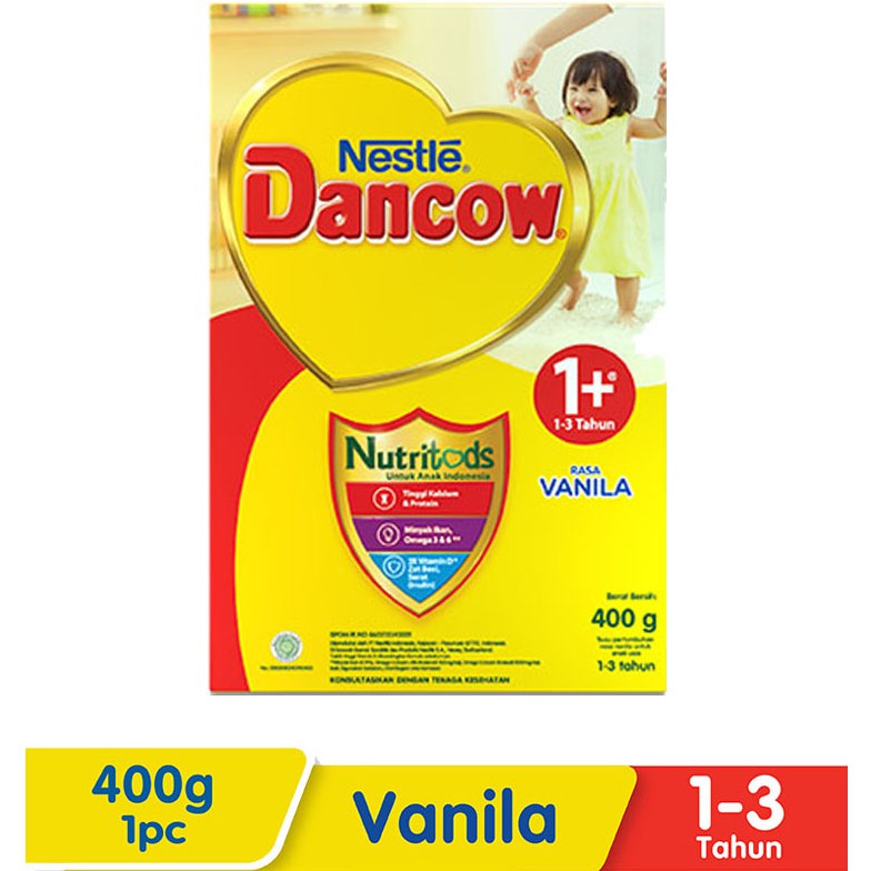 Dancow 1+ Susu Formula Anak Usia 1-3 tahun Rasa Madu / Coklat / Vanilla 350gr