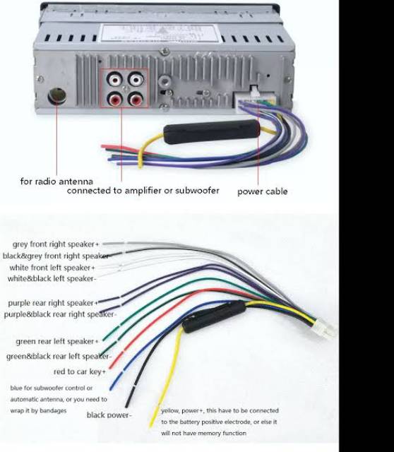 Soket Tape Mobil head unit single din 12 pin Male socket tape mobil  setrum dan speaker