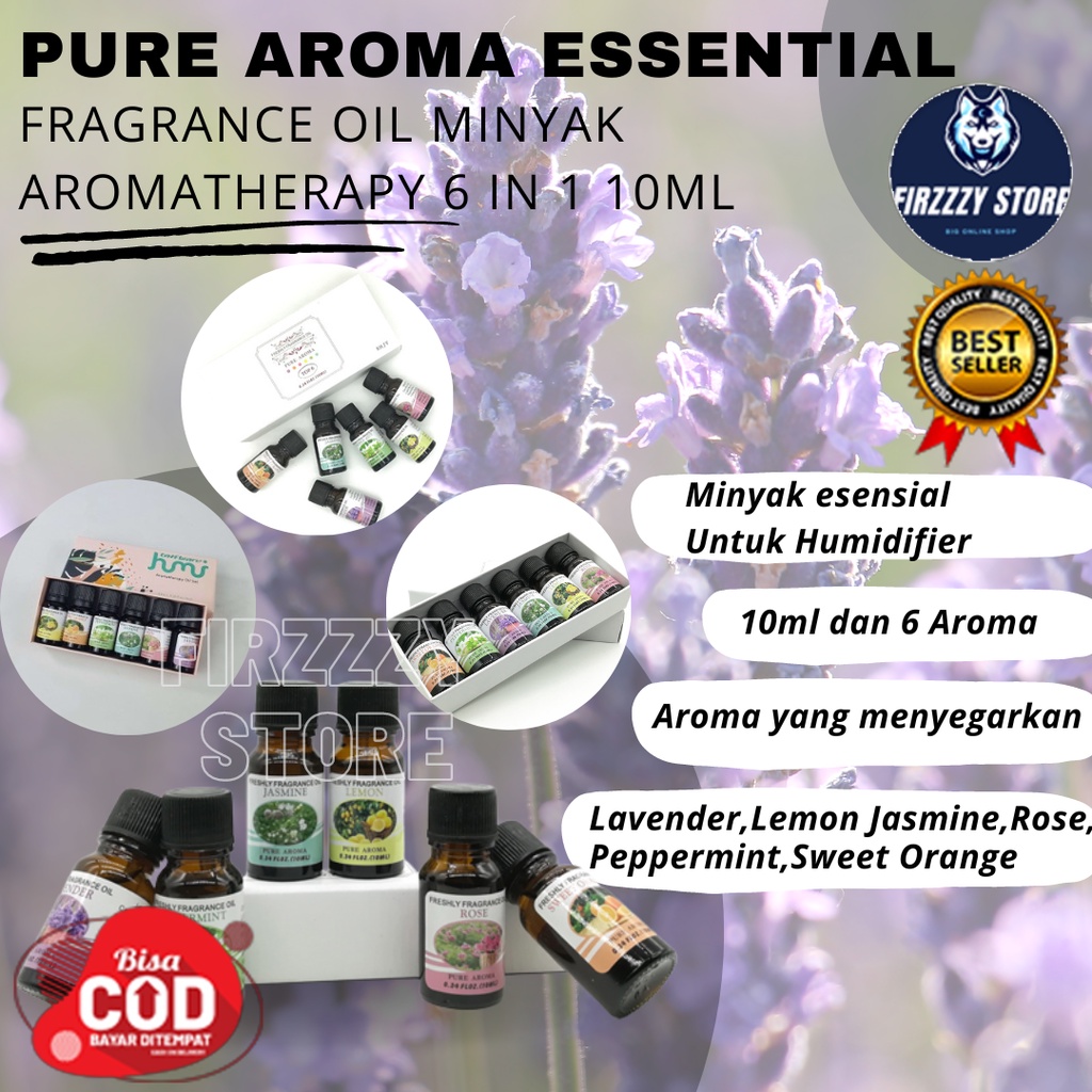 Pure Aroma Essential Fragrance Oil Minyak Aromatherapy 6 in 1 10ml