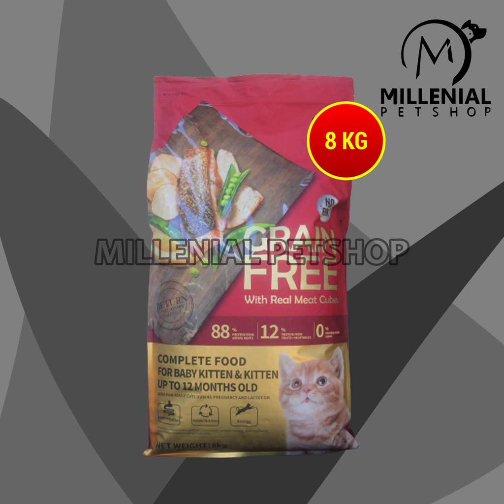 Kitchen Flavor Grain Free Baby Kitten Cat Dry Food Makanan Kucing 8 KG