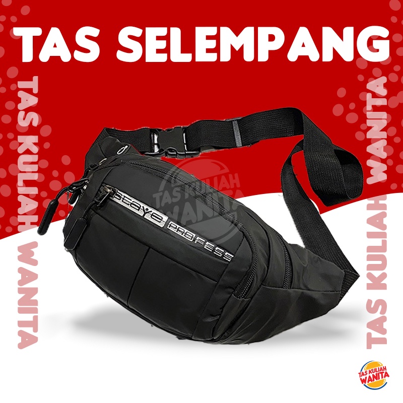 Tas Selempang Pria Distro Casual Mini Korean Style Fashion Remaja Dewasa Hitam Premium Promo Murah M