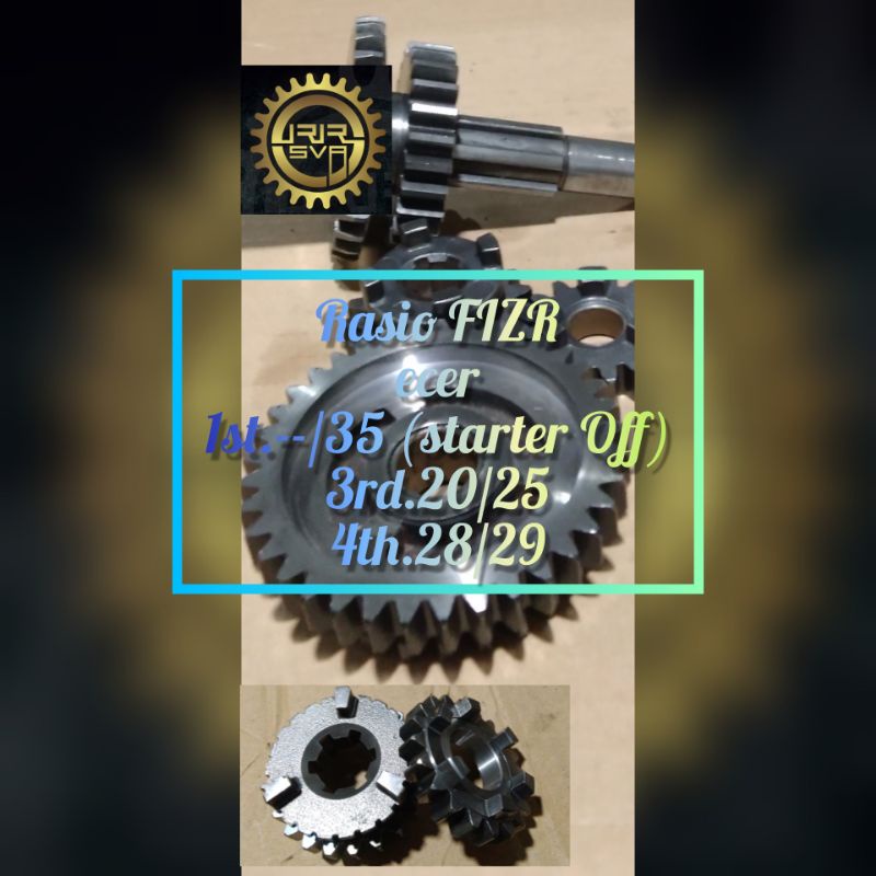 Gigi Rasio Racing F1ZR  FIZR FIZ R FORCE 1 F1 Ecer Race Gigi 1.--/35 (pasangan 14); Gigi 3.20/25; da