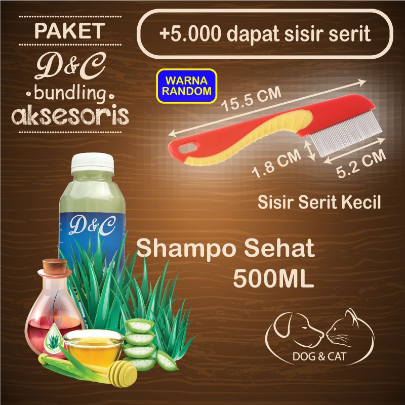 Paket Shampoo Anjing Shampoo Kucing Lidah Buaya Plus Sisir Serit Kecil