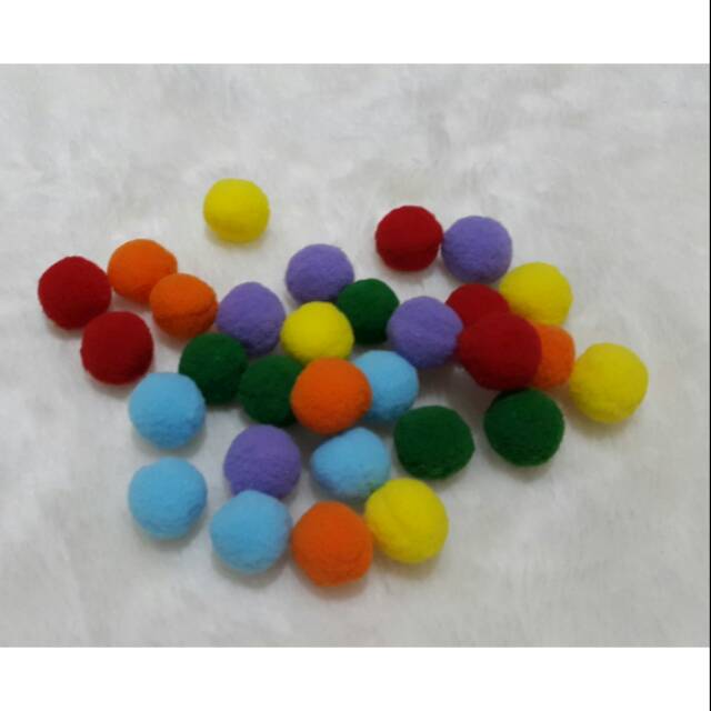 Pompom halus 2.5cm / Mainan montessori 10/50 pcs