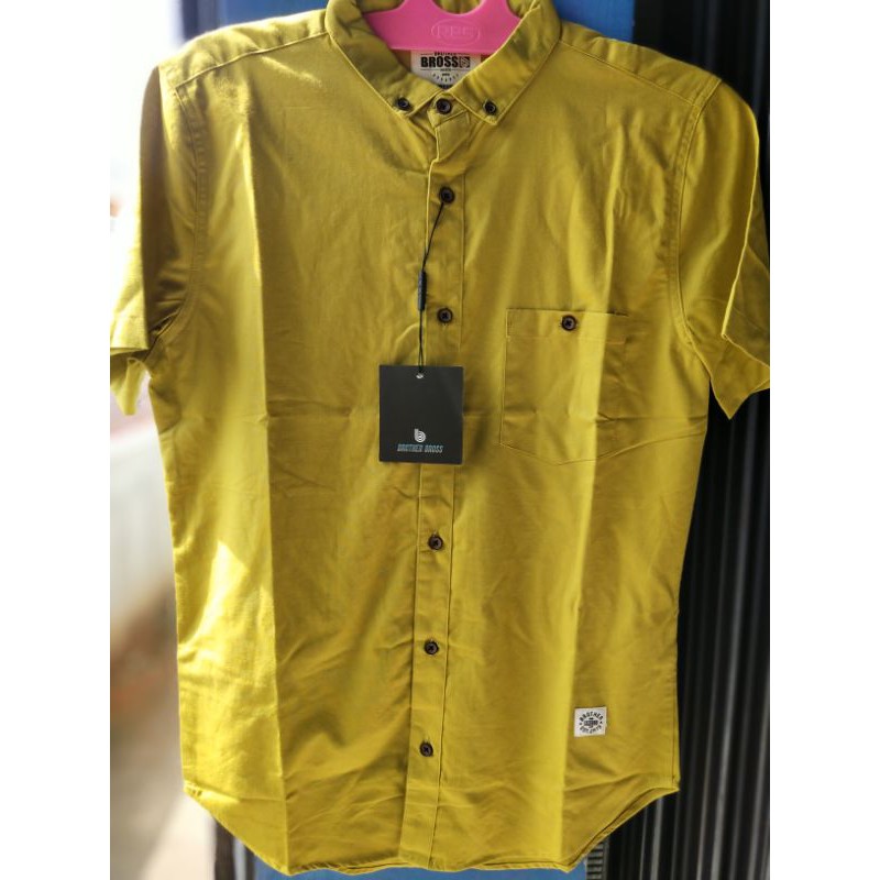 Kemeja Pria Polos BROTHER BROSS Casual Non Formal Lengan pendek