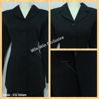 Setelan Blazer Kerja Kantor Wanita Biru Dongker Pns Dki Shopee Indonesia