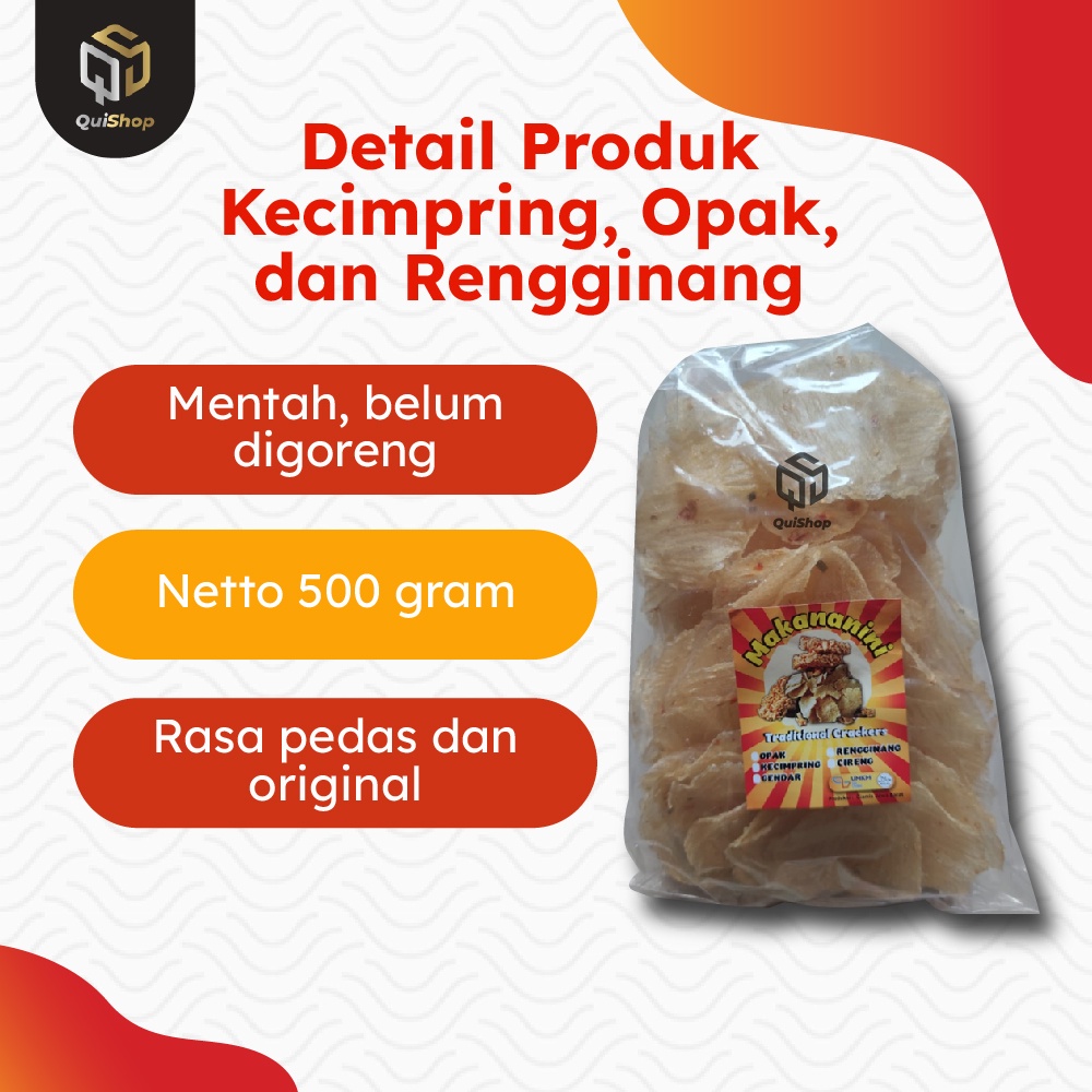 Cemilan Ringan Opak Kecimpring Cimpring Singkong Rengginang Mentah Siap Goreng Termurah Premium