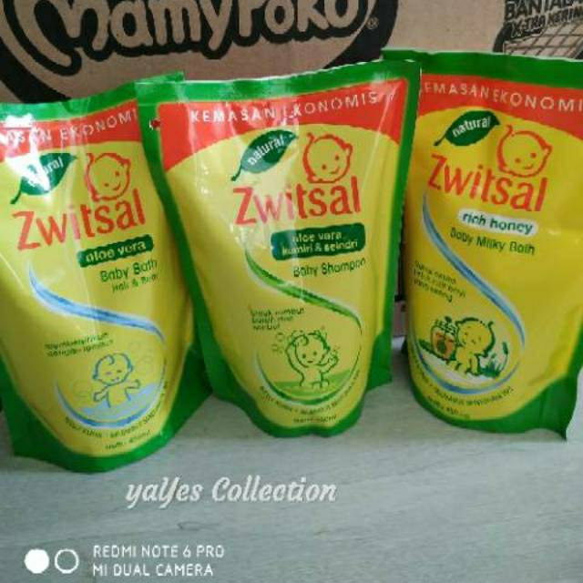 Zwitsal 450 ml refill baby bath hair and body sabun cair bayi aloe vera lidah buaya switsal