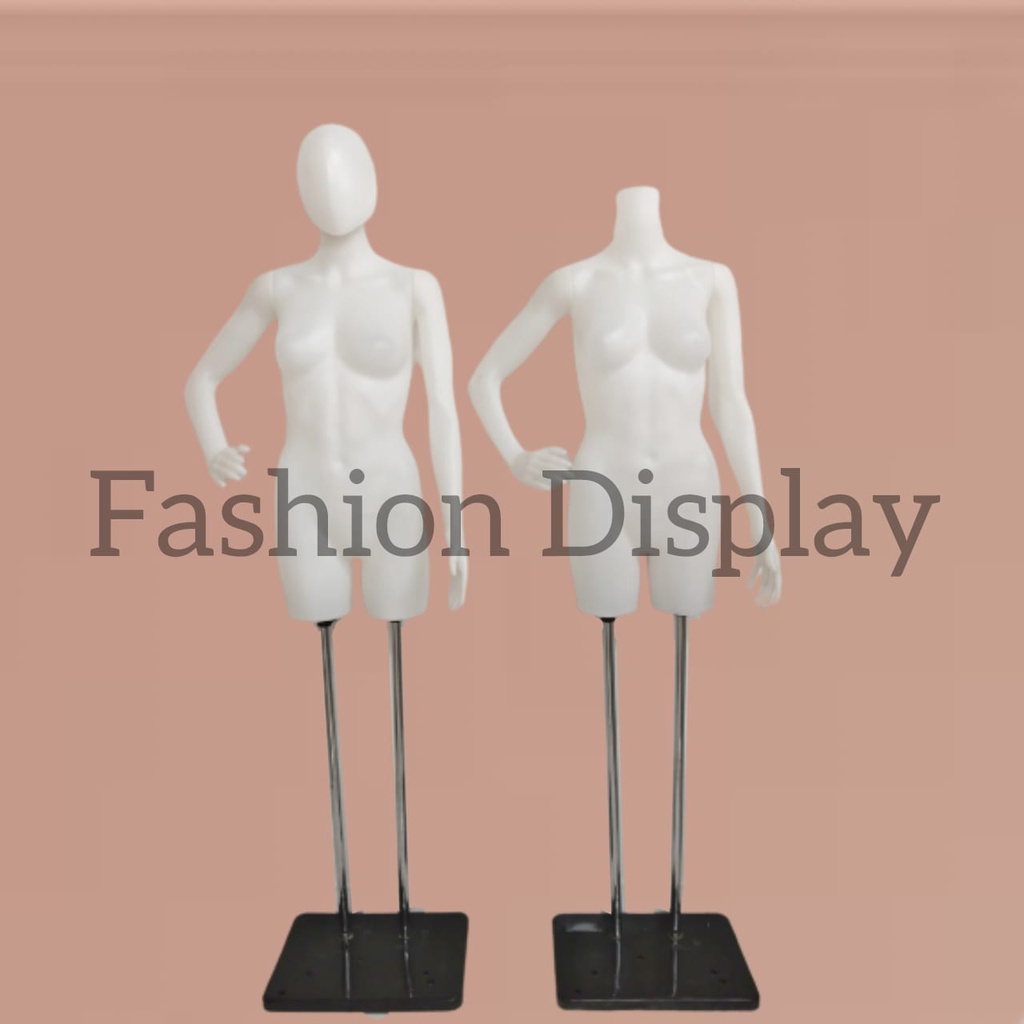 Patung Manekin Plastik Cewe Body Fit Setengah Badan Wajah Alien Bening / Tanpa Kepala - BH