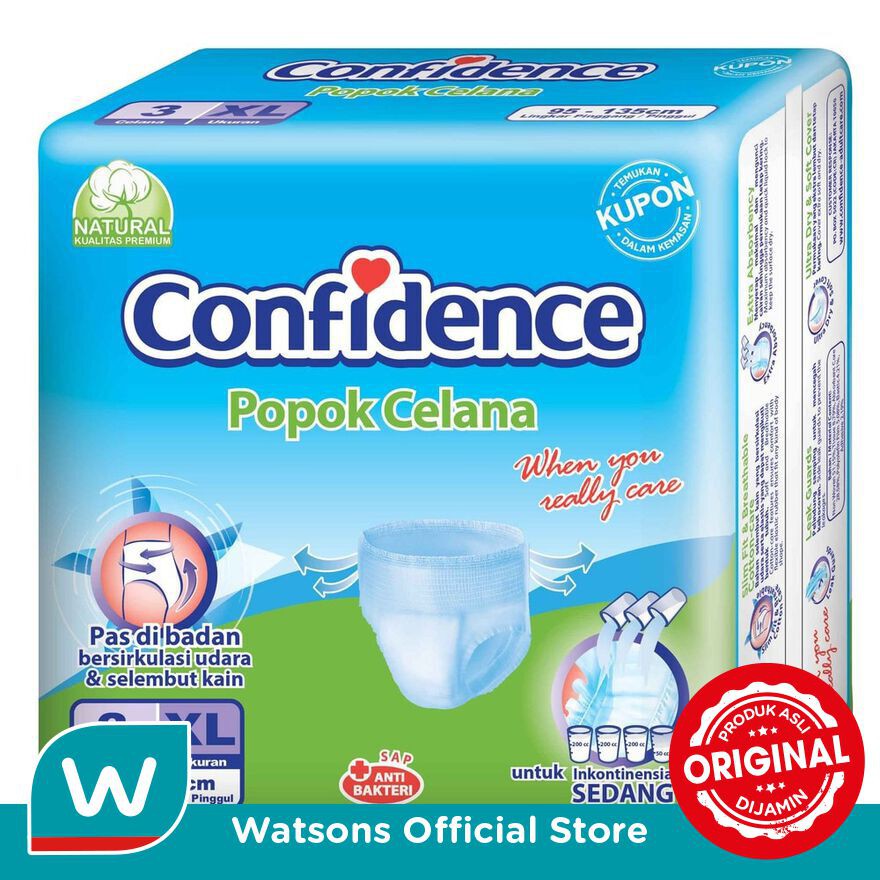 Promo Harga Confidence Adult Diapers Pants XL3 3 pcs - Shopee