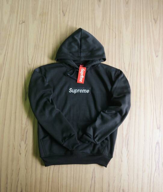 Jaket sweater hodie supreme putih