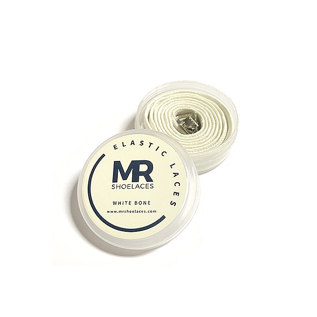 Original MR Shoelaces EF28 Elastic White Bone (Putih Tulang) Tali Sepatu Flat Elastis 80cm 100cm 120cm 150cm Premium Shoelaces