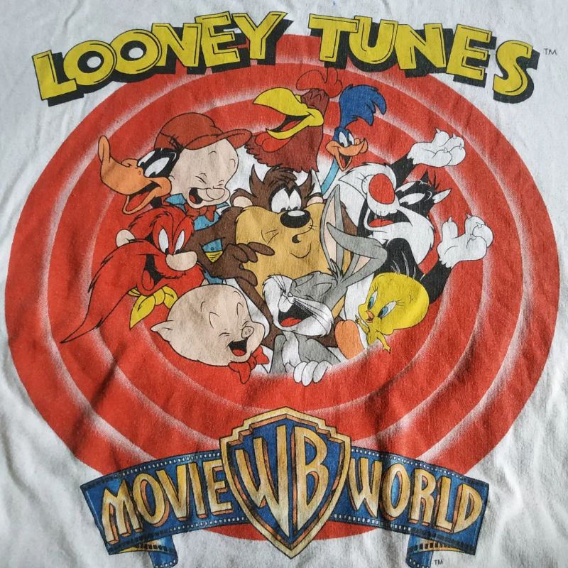 T Shirt Kaos Baju Looney Tunes Vintage CR 1993 Official Tag Second Original Thrift