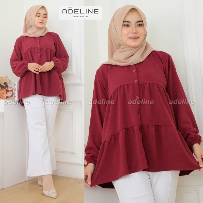 Ameena Top - Blouse Crinkle LD110 OverSize Atasan Jumbo Busui / 385-6984