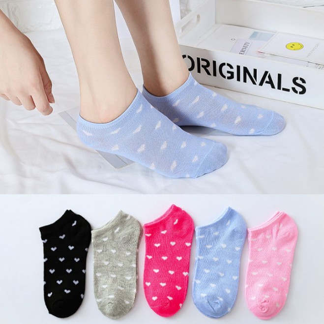 OVERFLOWS.ID ✿ Kaos Kaki Mata Kaki Ankle Sock Wanita Remaja Striped Love Cewe Korea Termurah-Love