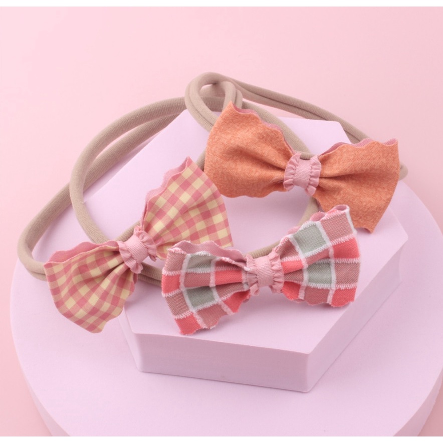 NEW (1 set 3 pcs) Satu set bandana nylon bayi / bando anak import pita