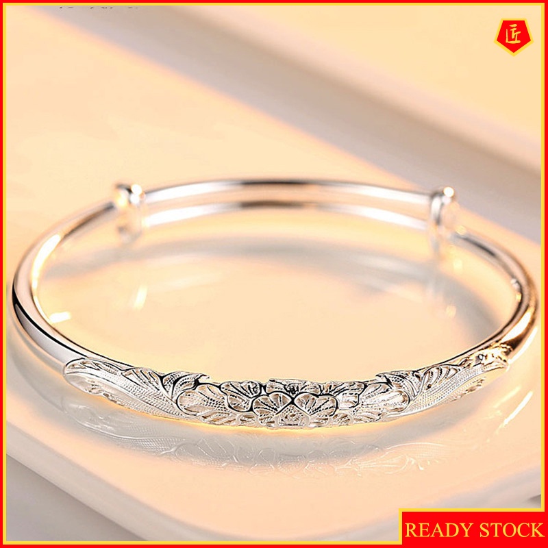 [Ready Stock]Exquisite Fashion 999 Silver Filigree Silver Bracelet for Women