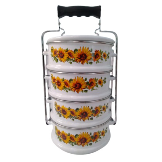 Rantang Motif Bunga 4 Susun Stainless Stell