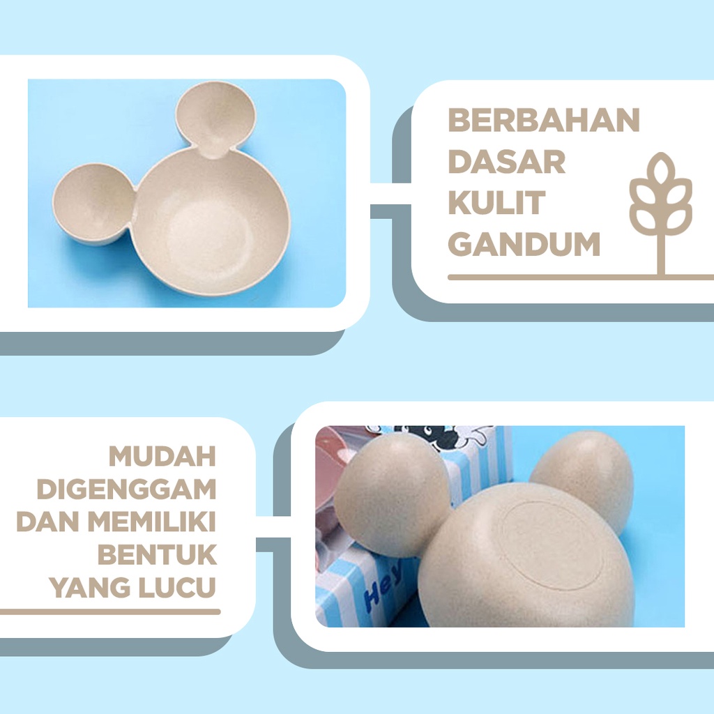 Mangkuk Wheat Straw Mickey | Mangkuk Bayi  | BPA Free