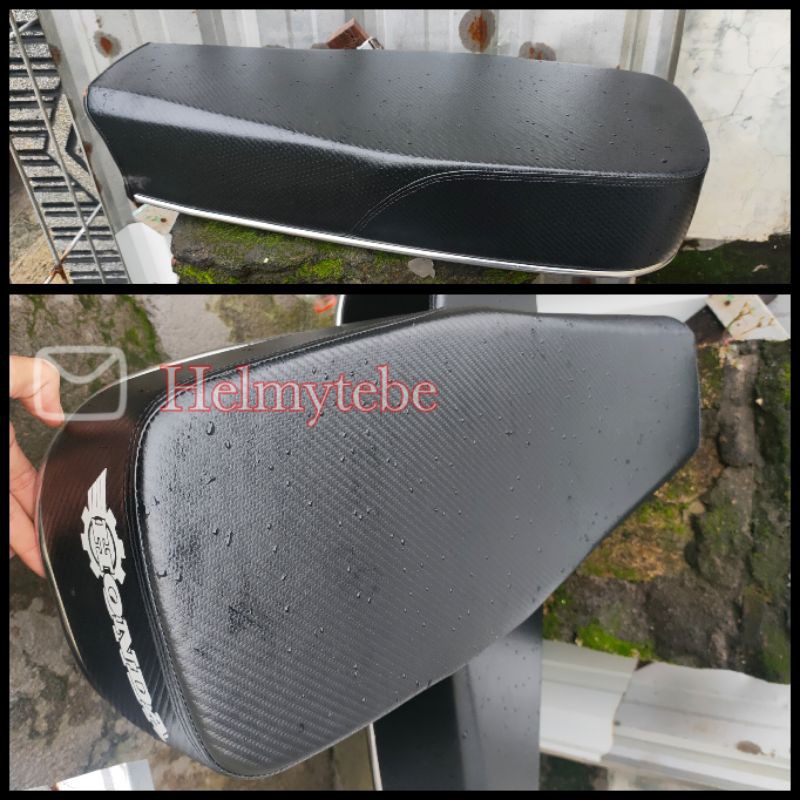 Jok cb 100 cb100 glatik model robot x gedok aki jok cb terbai / jok cb karbon kepras tipis