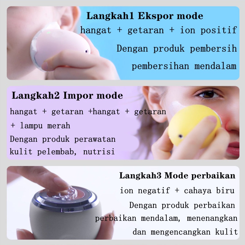 InFace Alat Setrika Wajah Pemijat Perawatan Kulit Anti Anging Facial Massage 4in 1 Massager Face Lift Device Radio Frequency LED Skin Rejuvenation Wrinkle Removal Facial Moisturizing Skin Care Tools Elektrik Getar Perawatan Kulit Cleaner Massager