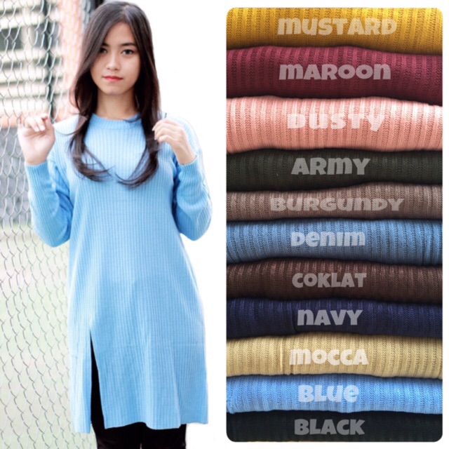 Slit Sweater Coklat