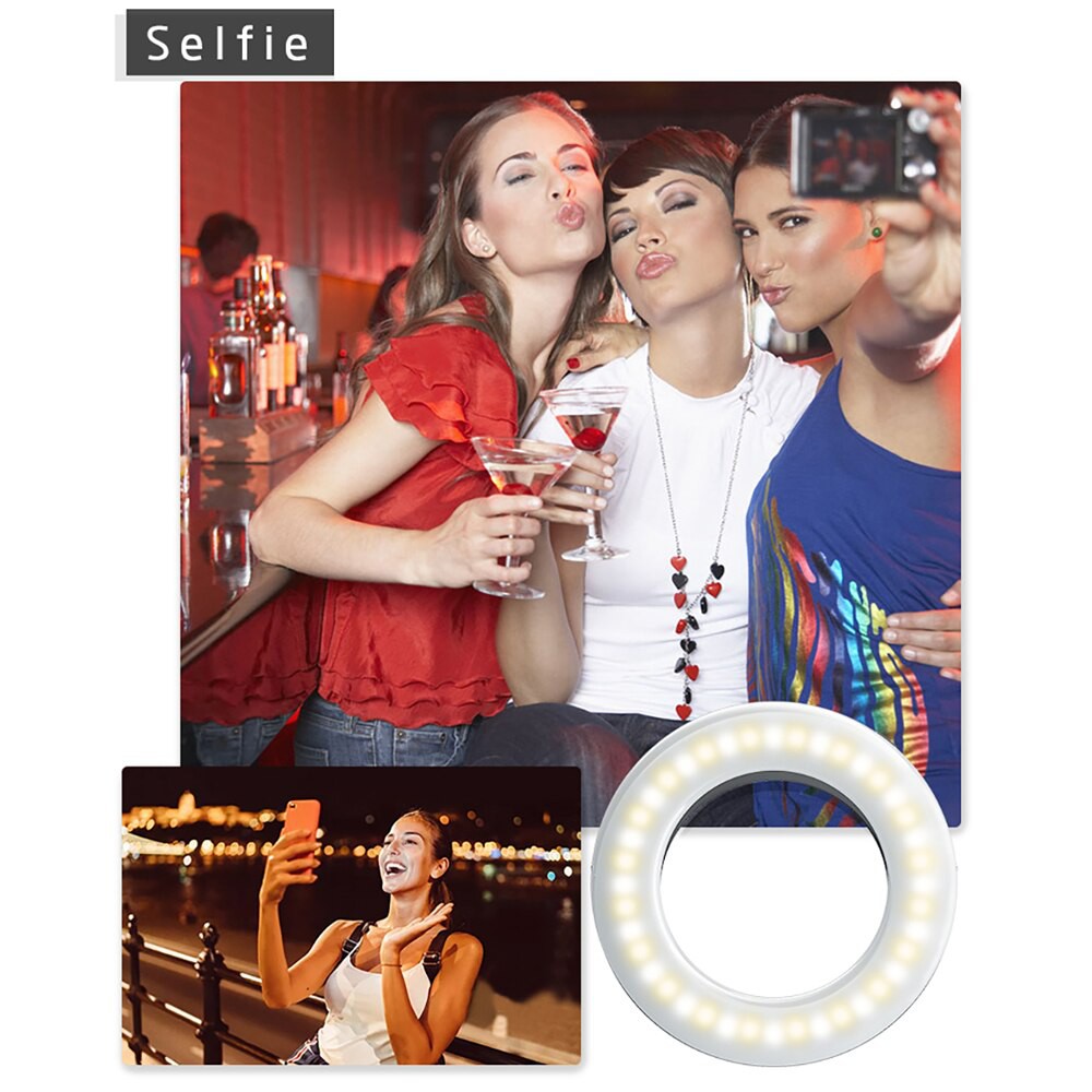 Selfie Ring Light Portable dengan 3 Pilihan Cahaya
