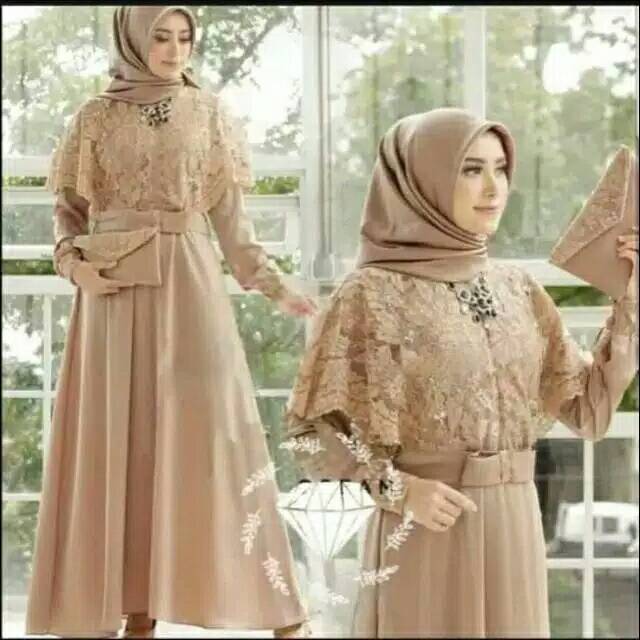 Gamis wanita dress Brukat kondangan wanita nadine