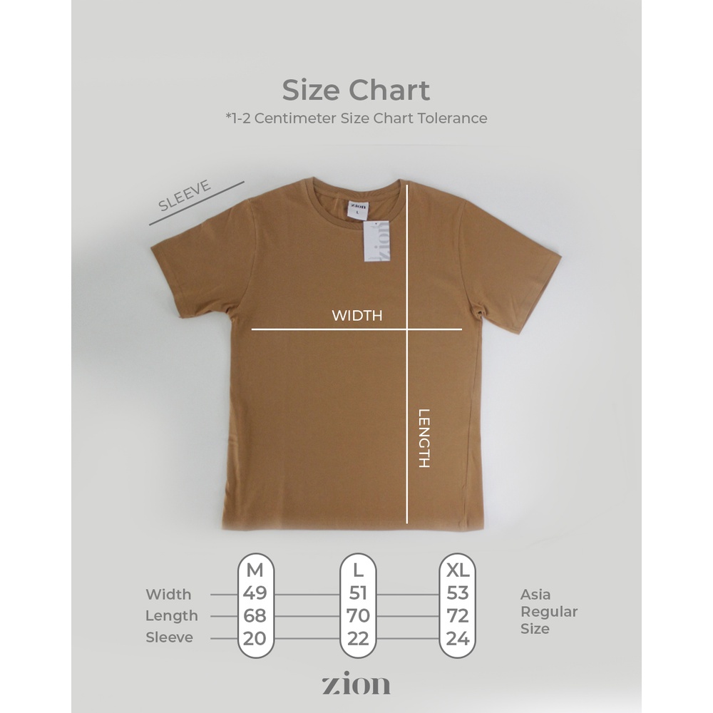 ZION Basic Kaos Polos Cotton Combed 24s - Almond Brown