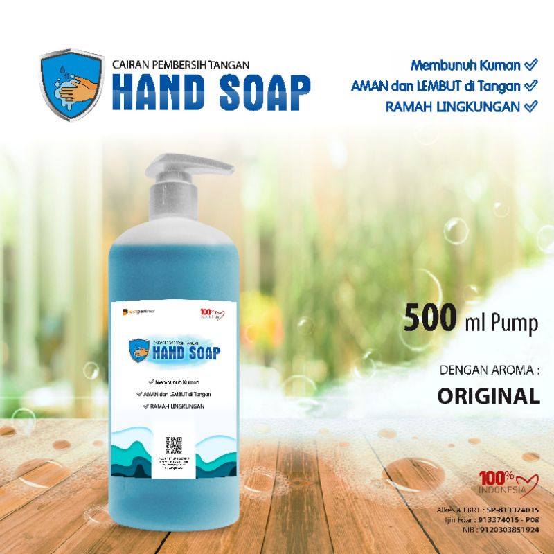 HandSoap pembersih tangan aneka aroma buah kemasa pump 500 ml