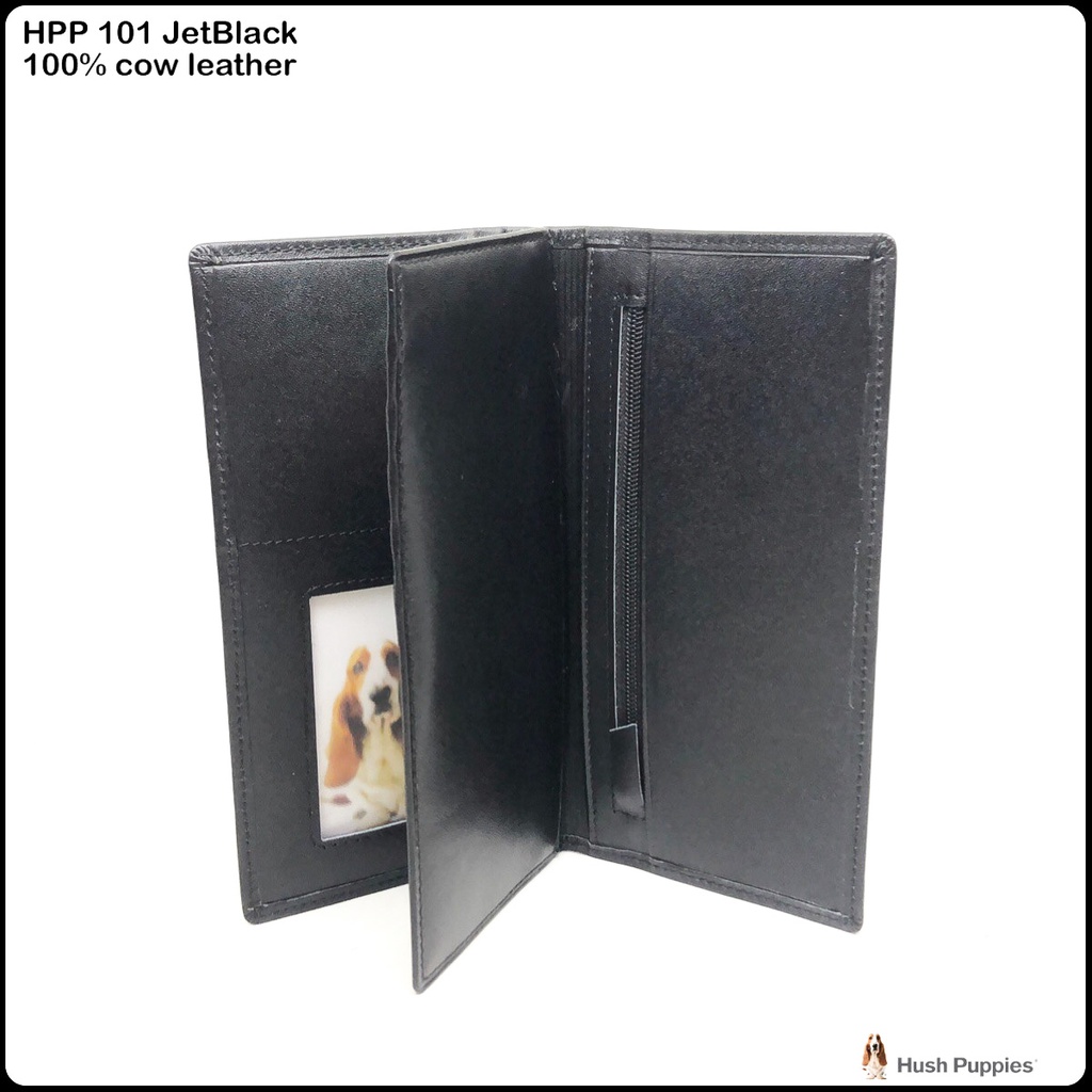 dompet kulit hushpuppies 101 jetblack replica premium bahan kulit sapi dompet murah panjang