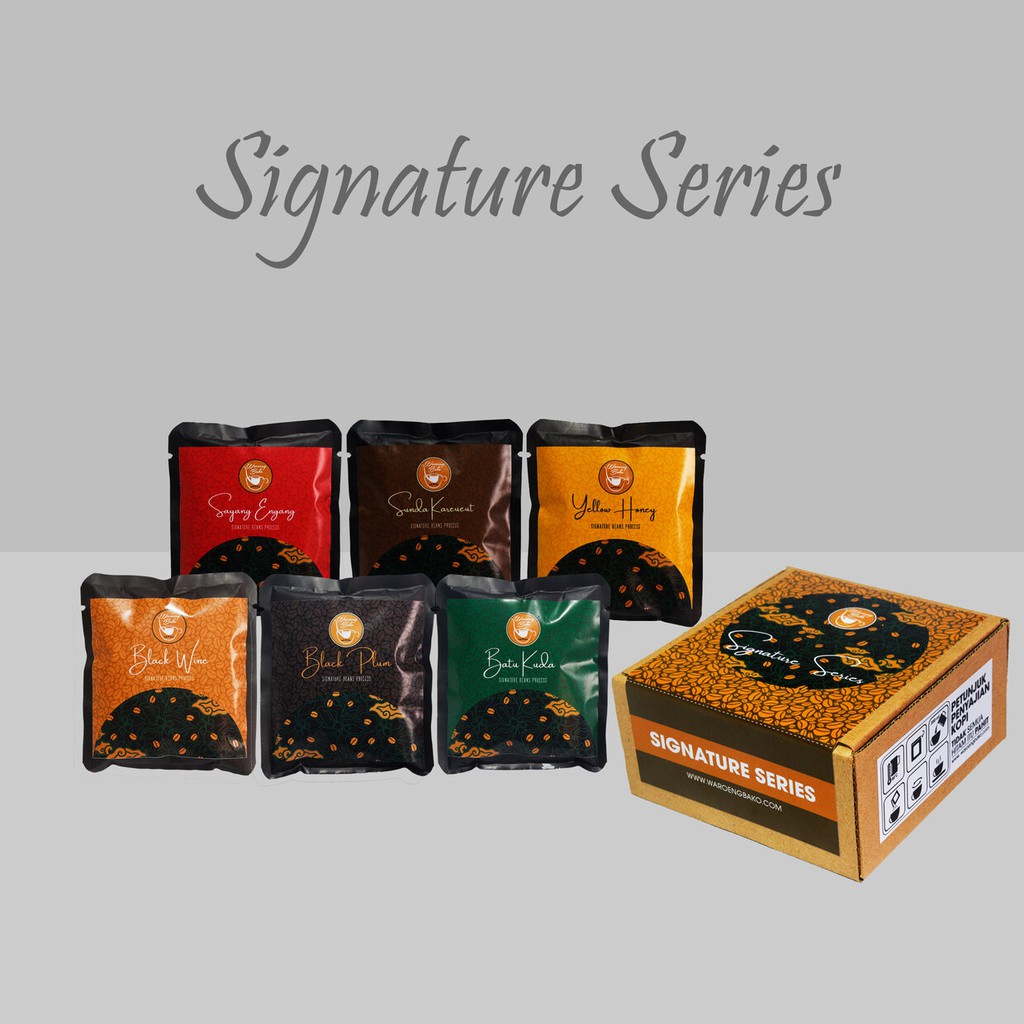 

Biji Kopi Arabika Signatur Series Kemasan Sachet 15 gram (1Pack isi 6 Sachet)