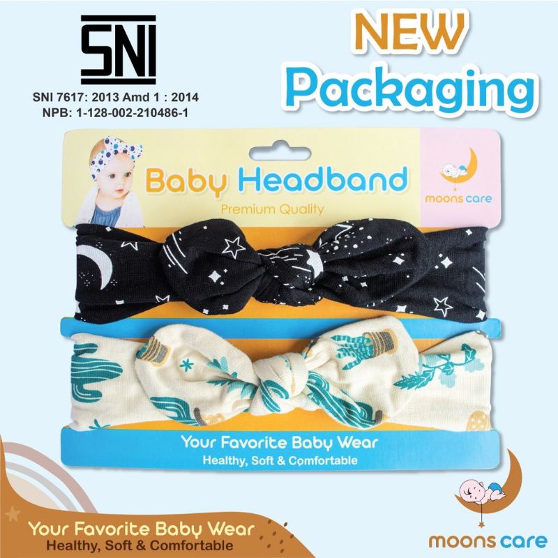 SNI BANDANA PITA MOONS AKSESORIES KEPALA BAYI HEADBAND BAYI BANDANA BONDU BAYI BANDANA TOPI BAYI