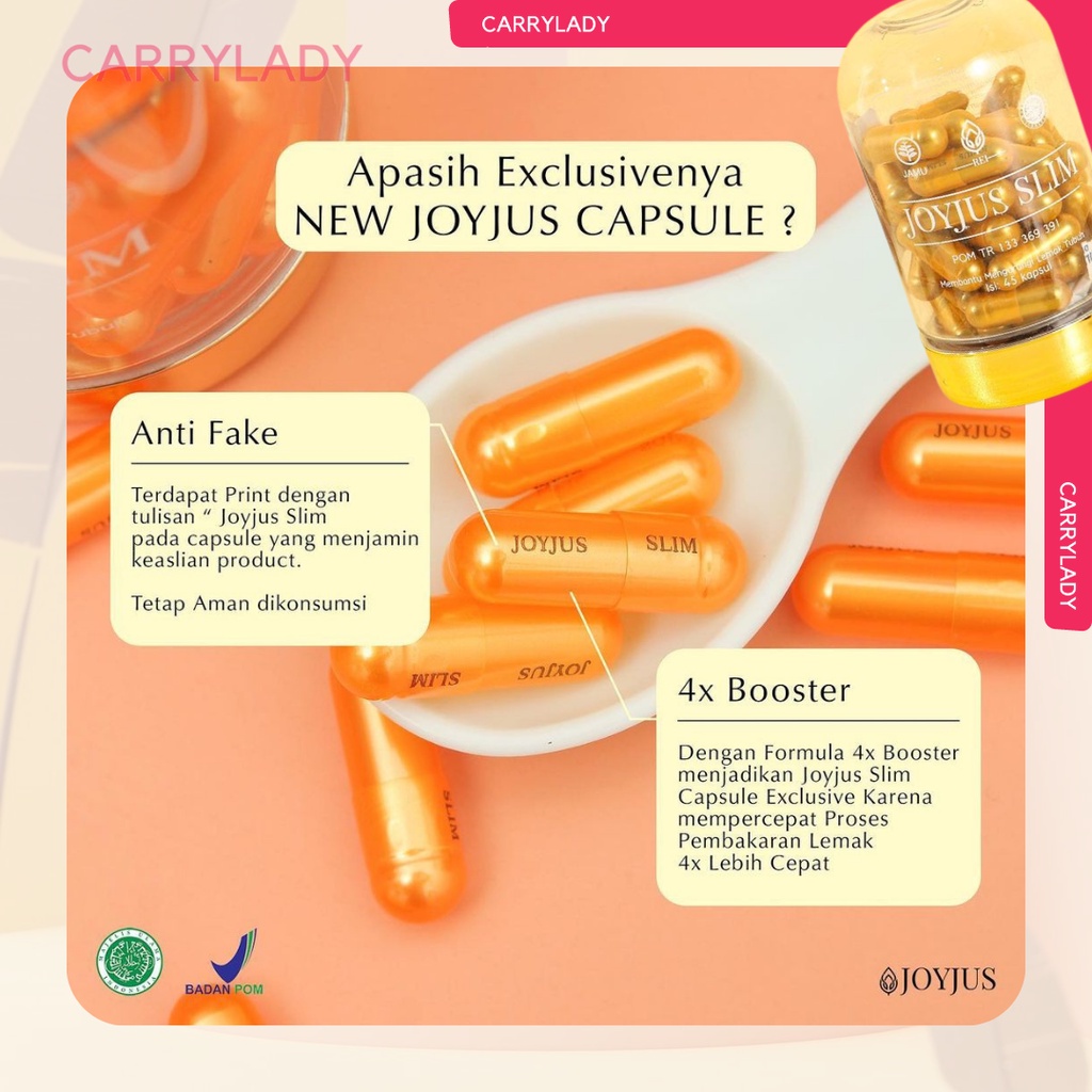 JOYJUS SLIM KAPSUL ORIGINAL JOY JUS CAPSUL PELANGSING TUBUH ALAMI BERHOLOGRAM ASLI BPOM DIET DETOX