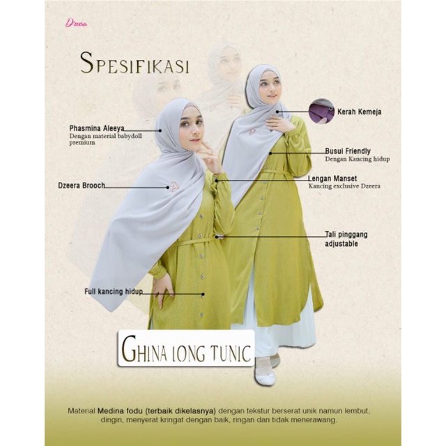 Ghina long tunik by dzeera Open PO sampai 4oktober
