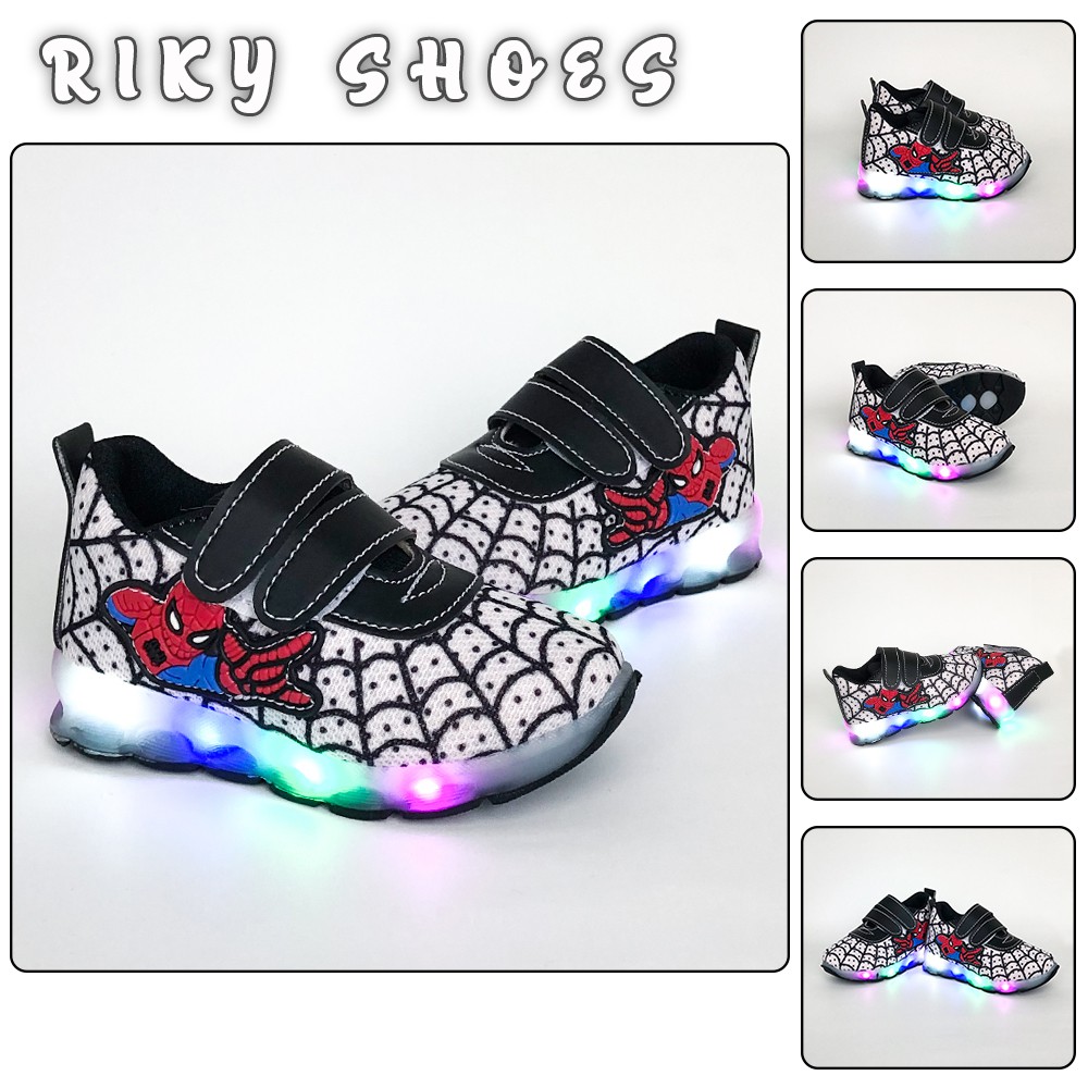 SEPATU ANAK LAKI LAKI LED LAMPU GAMBAR SPIDERMAN 1 - 5 tahun