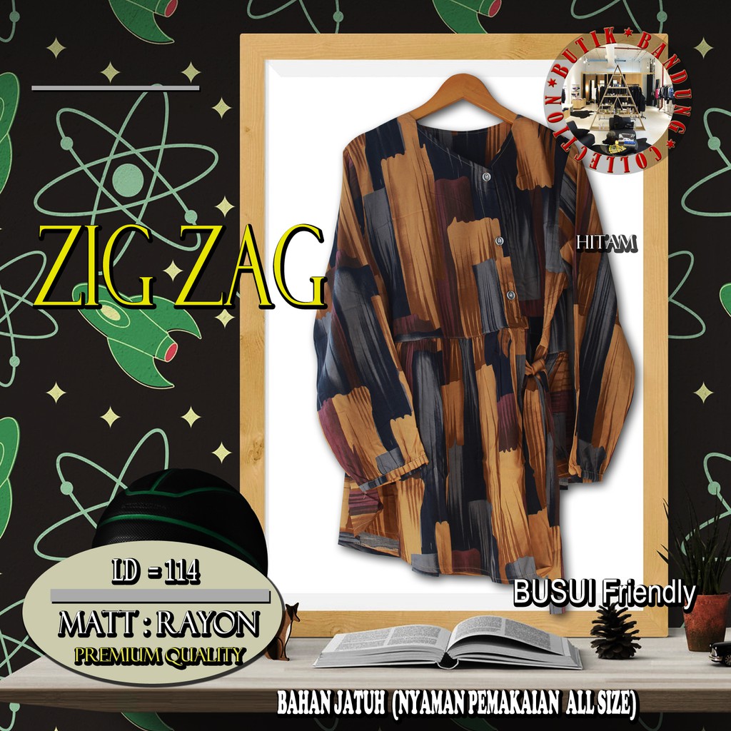 Atasan wanita / Blouse Wanita RAYON VISCOSE PREMIUM - Violla - Model Zig zag (Busui Friendly)-1