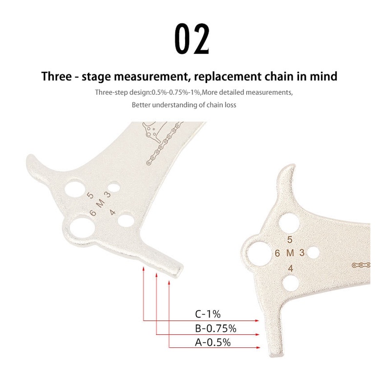 YGRETTE - TOOPRE Bike Chain Wear Indicator Ruler Three-in-one Bicycle Chains Gauge Measurement Checker Bike Portable Dustproof Cycling Parts ALAT CEK KONDISI RANTAI SEPEDA MTB ROADBIKE BALAP FEDERAL