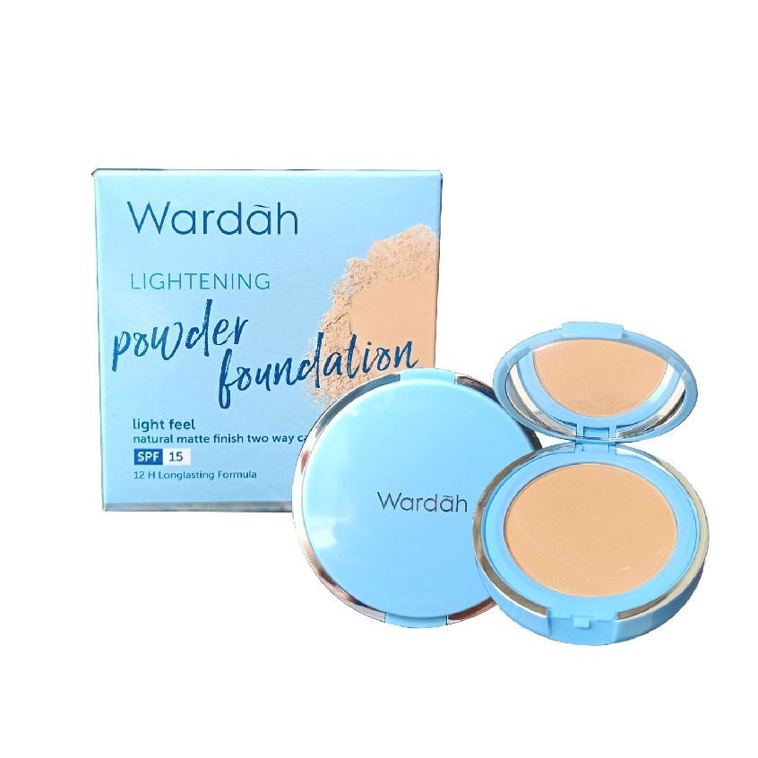 ORIGINAL Bedak Wardah Lightening 7 warna TWC Two Way Cake Light Feel Pakai Tempat &amp; Refill