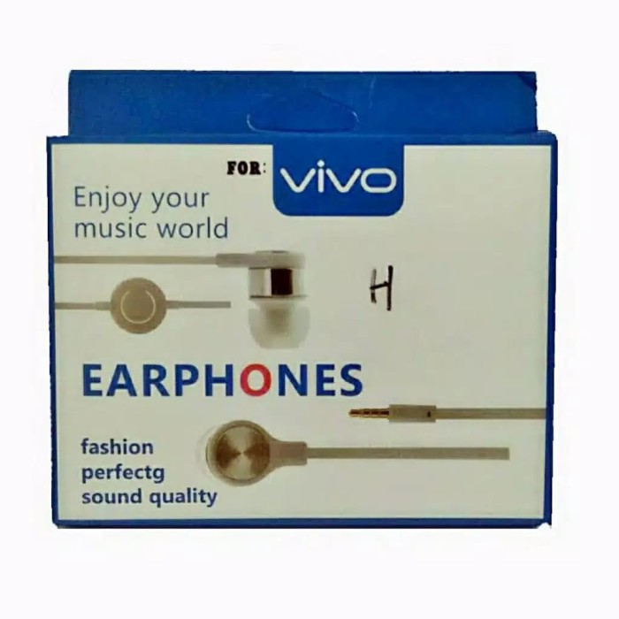 Headset Handsfree Earphone VIVO Stereo Plus Mic HF31 Grosir