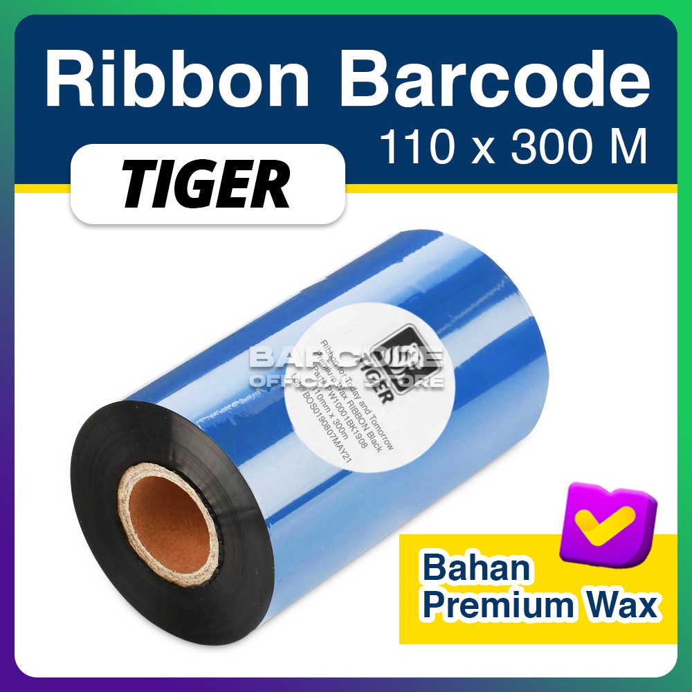 Jual Ribbon Barcode 110 X 300 Meter Wax Hitam Printer Zebra Gt820 Zd230 Zd420 Zt230 Zt410 Zt411 3663