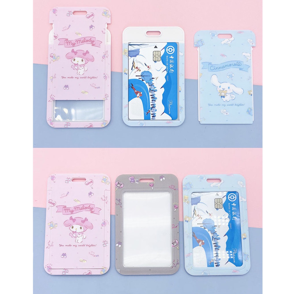 Susi Case Holder Kartu Bis Motif Kartun Sanrio Hello Kitty / Melody Dengan Lanyard Untuk Anak Perempuan