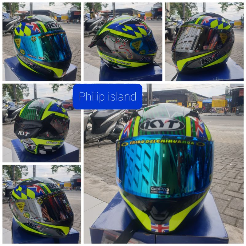 Helm KYT r10 motif_ KYT R10 Paket Ganteng