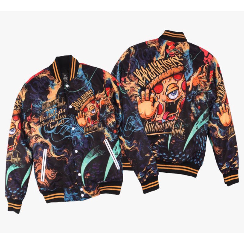 JAKET VARSITY BASEBALL BRUTALISTS DENIM JAKET UNISEX ORIGINAL PRIA WANITA-V21