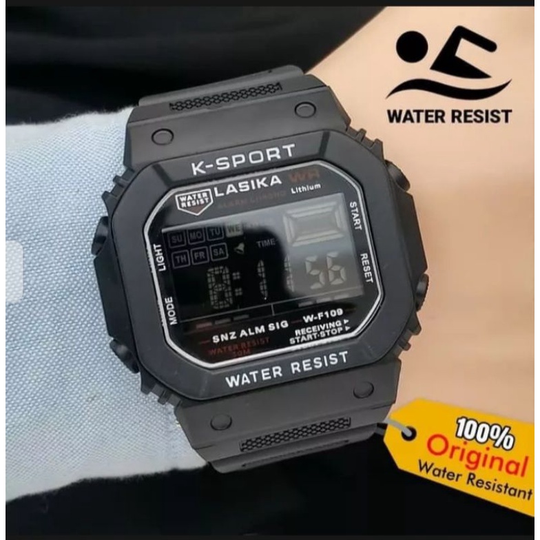 (COD) JAM TANGAN PRIA ORIGINAL K-SPORT LASIKA F109 BLACK WATER RESIST